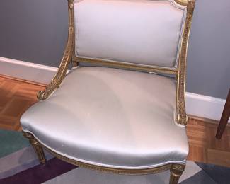 French Antique neoclassical style slipper chair