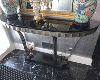 Art Deco Ebony Marble Console table