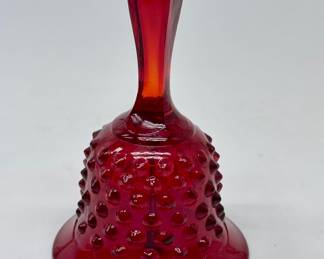 Vintage Red Hobnail Glass Bell