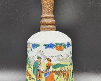 Vintage Wood Handle Porcelain Bell by SPM from Germany