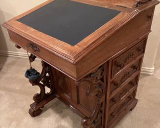 Antique 19th Century Davenport Desk w/ Key