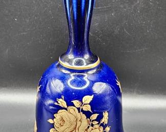 Bavarian Blue Porcelain w/ 22k Gold Trim Bell