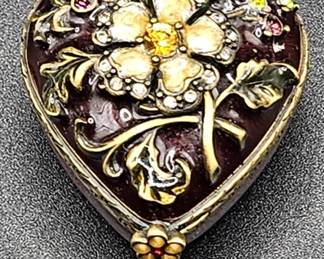 Jay Strongwater Enameled Heart Trinket Box