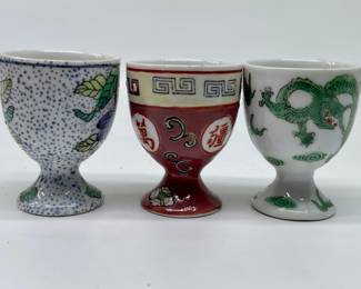 (3) Vintage Japanese Egg Cups