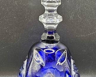 Cobalt Cut to Clear Crystal Bell
