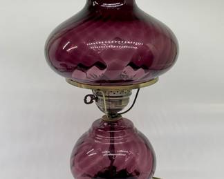 Vintage Electric Purple Glass Parlor Lamp, 1/2