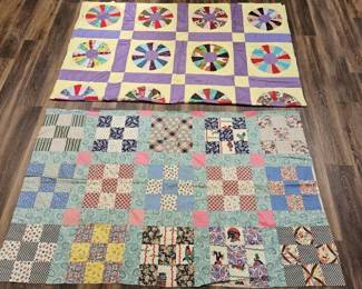2- Machine Stitched Quilt Tops: 94x74" & 88x73in