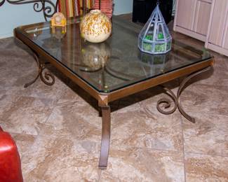 Elegant glass top coffee table