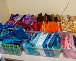 Assortment of colorful quilt fabrics