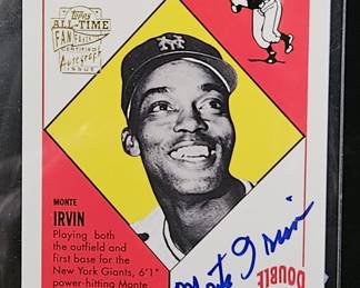 Certified Autographed Monte Irvin Baseball Card.