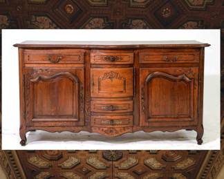 Louis XV Country French Oak Bow Front Sideboard/Enfilade