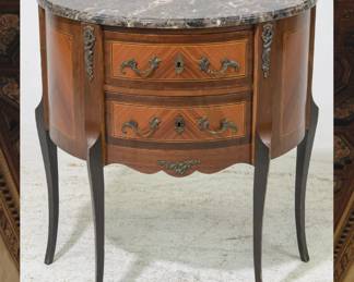 French Regency Marble Top Demi Chest