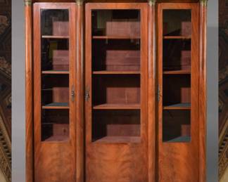 French Empire Mahogany Bookcase