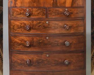 Exquisite Victorian Bow Front Mahogany Chest