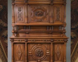Henri II Renaissance Carved Walnut Double Buffet