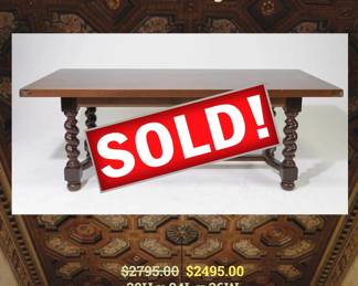 French Louis XIII Walnut Dining Table