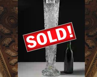 Rare Cut Glass Crystal Vase