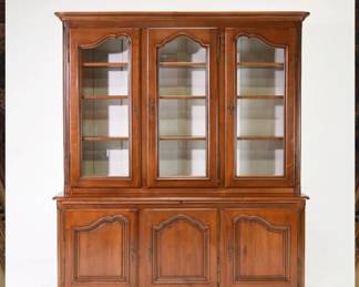 French Louis XIV Cherry Bookcase/Breakfront