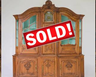 French Oak Hutch/Cupboard with Clock