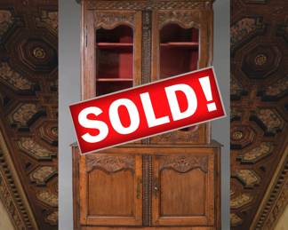 French Regency Finely Carved Oak Buffet A Deux Corp