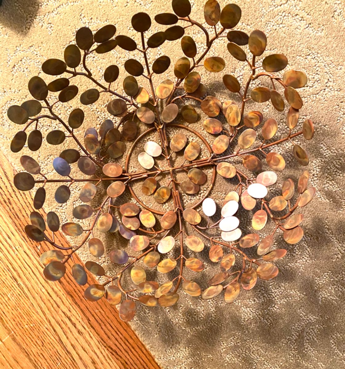 Brutalist style metal centerpiece bowl