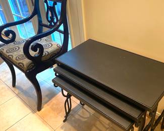 Wrought iron stacking tables