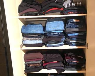 Many articles of clothing, shoes and accessories