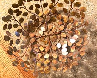 Brutalist style metal centerpiece bowl