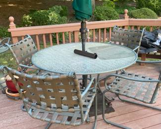 Brown Jordan  table/4 chairs (umbrella and stand sold separately)