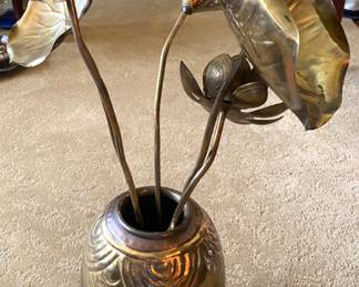 Brass flowers (likely Freedman). Vase is more recent