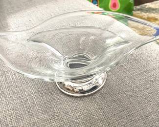 Sterling silver/glass  divided bowl