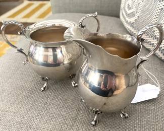 Sterling creamer and sugar
