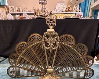Brass Fold Out Fireplace Screen 