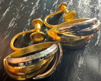 18K Gold & Platinum Earrings