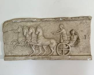 Roman Greek Chariot Carved Sculpture