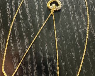 14K Gold Necklace with 14K Gold Heart Pendant