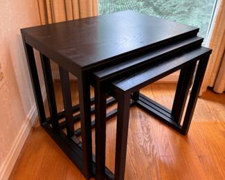 Black Teak Nesting Tables Made in Denmark