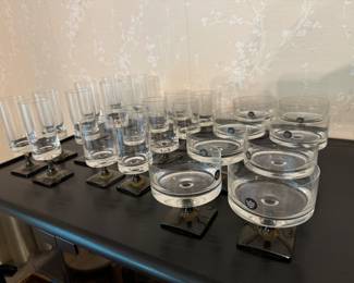 Rosenthal Studio-Linie Mid-Century Smoky Quartz Sherbet Glasses (8 total), Shot Glasses (8 total) & Juice Glasses (8 total)