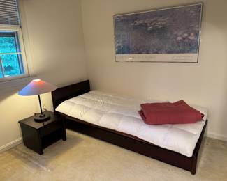 Twin Platform Bed and Mini 1 Drawer End Table Made in Japan