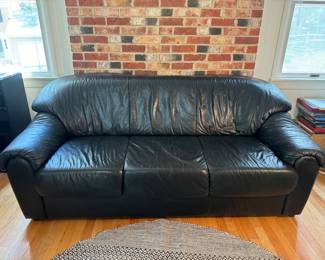 Leather 3 Seat Sofa (77"W x 36"D x 31" Back Height)