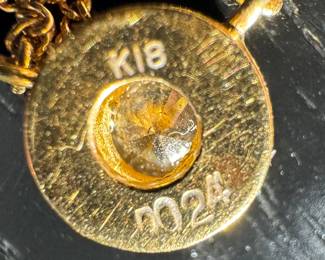 18K Gold Necklace with 18K Gold & Diamond Pendant