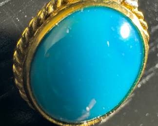 18K Gold & Turquoise Pendant