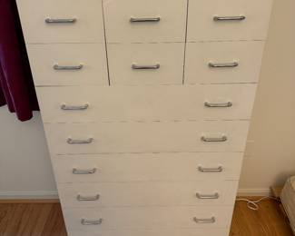12 Drawer Hi-Boy Dresser (16"D x 33-1/2"W x 50"H)