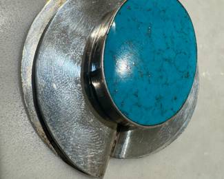 Sterling Silver & Turquoise Pin