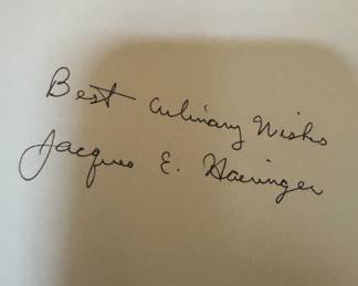 "The Chez Francois Cookbook" Signed Jacques E. Haeringer
