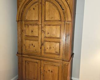 Huge Antique Pine 4 Door Armoire (25"D x 49"W x 90"H)