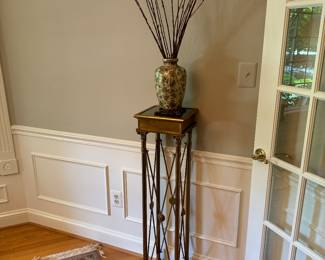 Italian Corinthian Style Brass Pedestal Table (11"W x 11"D x 43-1/2"H)