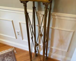 Italian Corinthian Style Brass Pedestal Table (11"W x 11"D x 43-1/2"H)