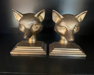 Bronze Fox Bookends (2 pair)