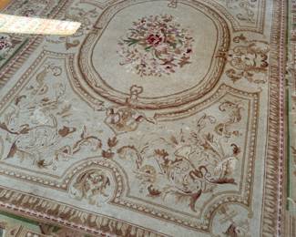 Hand-Woven Wool Beige Rug (138"L x 102"W)